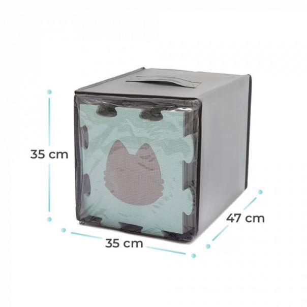 KINDERKRAFT Podne puzzle 3D Luno shapes, mint/siva - 138923-1