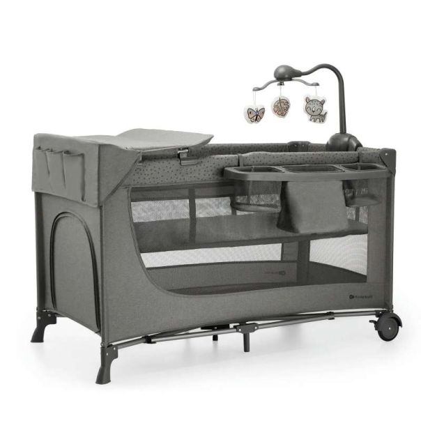 KINDERKRAFT Prenosivi krevetac sa dodacima Joy 2, tamno siva - KLJOY02DGR000AC