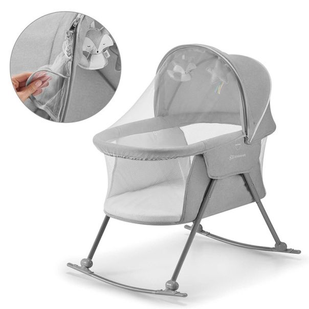 KINDERKRAFT Prenosivi krevetac/kolevka za bebe Lovi, siva - 113389