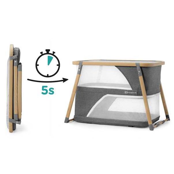 KINDERKRAFT Prenosivi krevetac Sofi 4u1, siva - KKLSOFIGRY0000