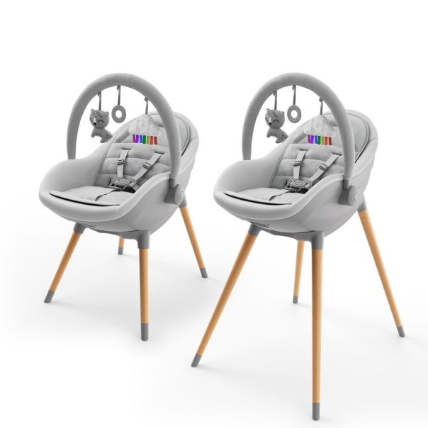 KINDERKRAFT stolica za hranjenje 2u1 fini up grey - EP2916631