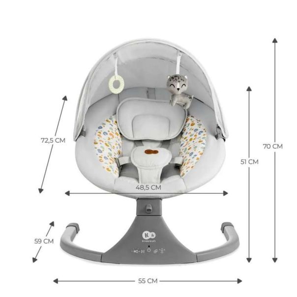 KINDERKRAFT Ljuljaška za bebe Lumi 2, siva - KBLUMI02LGR0000
