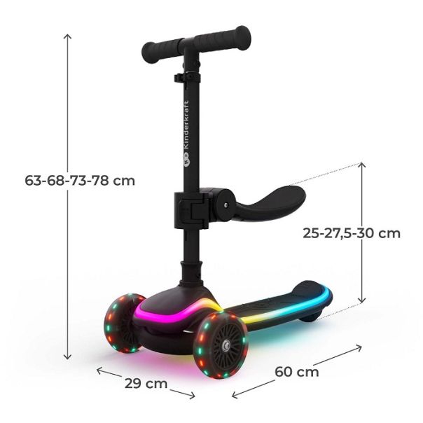KINDERKRAFT trotinet raket up black - EP3080333