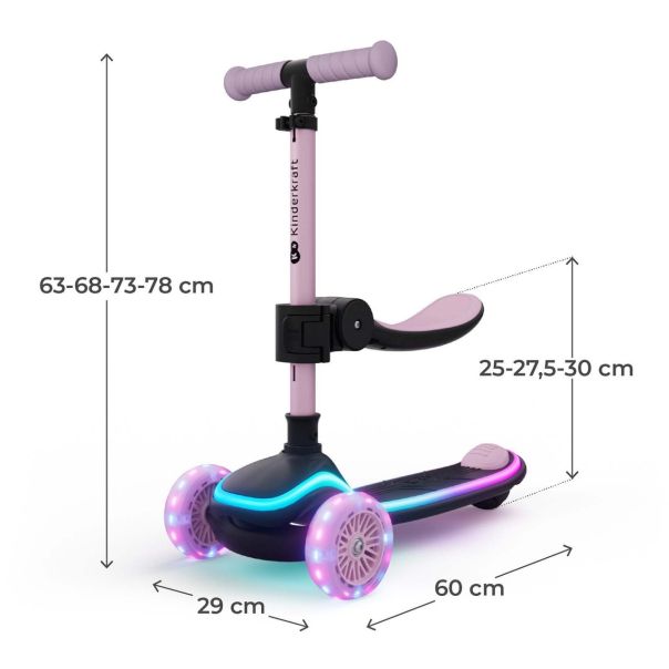 KINDERKRAFT trotinet raket up pink - EP3080339