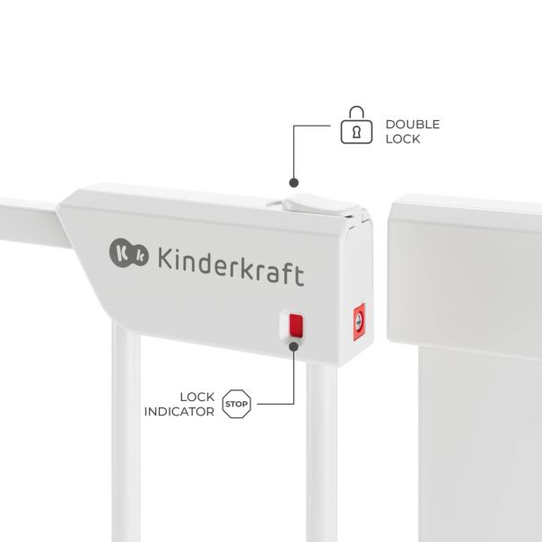 KINDERKRAFT Zaštitna ograda Safe snap, bela - KASASN00WHT0000