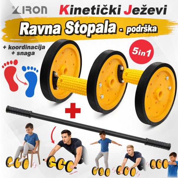 Ravna stopala Kinetik jež + Iron Sport, ravna stopala podrška, motorika, snaga, koordinacija 5 in 1 - EP3326018