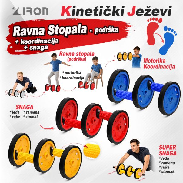 Ravna stopala Kinetik jež Iron Sport, ravna stopala podrška, motorika, snaga, koordinacija 4 in 1 - EP3325995