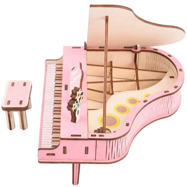 3D drvena slagalica-pink klavir - 63