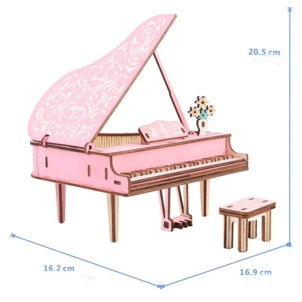 3D drvena slagalica-pink klavir - 63