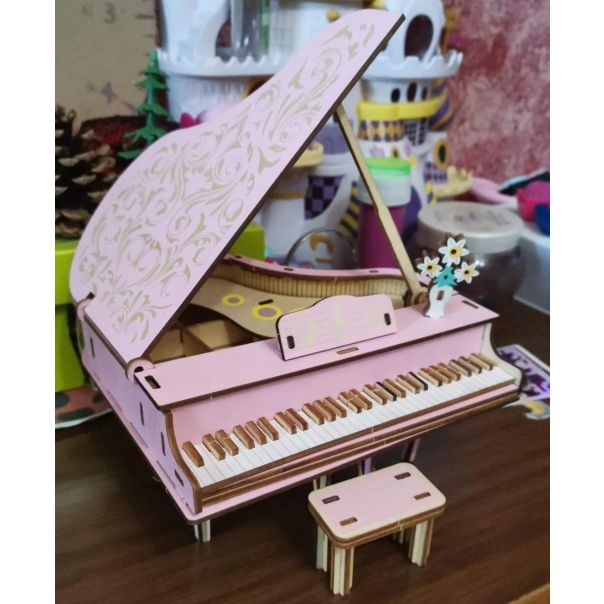 3D drvena slagalica-pink klavir - 63