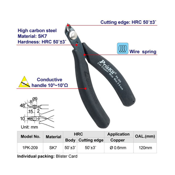 Klesta secice ProsKit PK-209 120mm - 119652