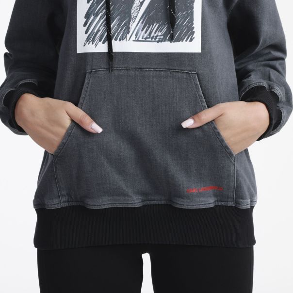 KARL LAGERFELD Duks Sa Kapuljacom Sweatshirt W - KLWJ0027STKGRE