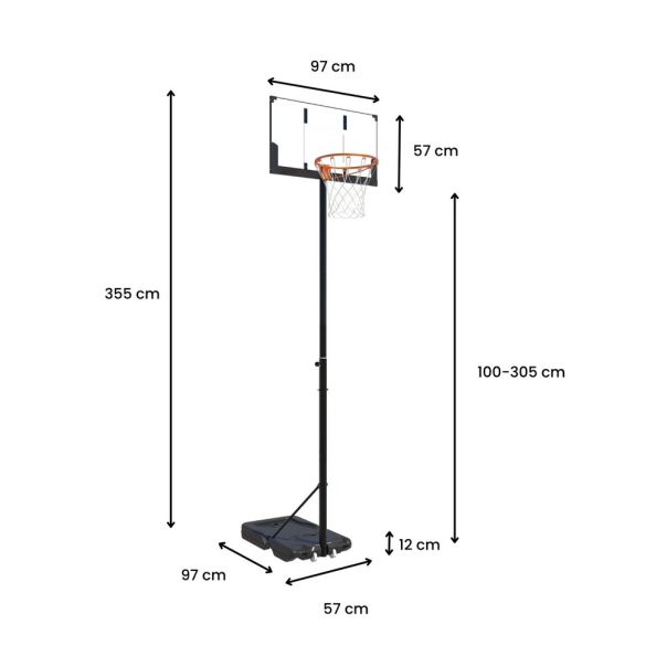 Koš sa podesivom visinom od 150cm do 305cm - 1774