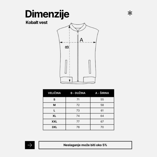 Mafimi Muški prsluk - kobalt vest - EP3276356