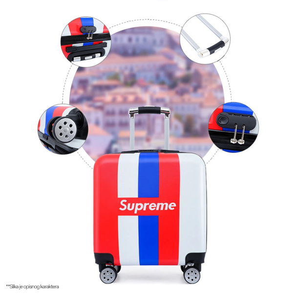 Kofer Supreme kabinski crno belo crveni EL 20