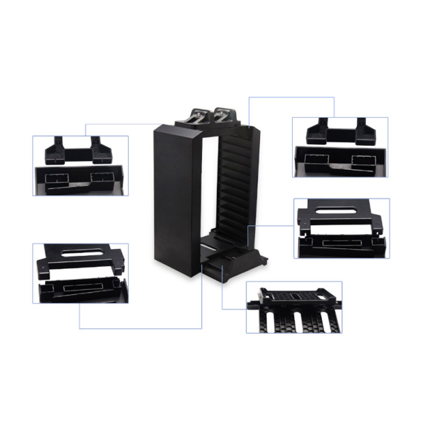 Kombo stalak DOBE za PS4/ PS4 PRO konzolu, kontrolere i diskove TP4-025 crni - 052800