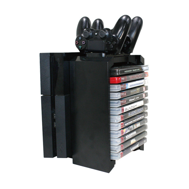 Kombo stalak DOBE za PS4/ PS4 PRO konzolu, kontrolere i diskove TP4-025 crni - 052800