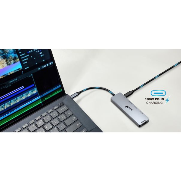 GENIUS USB Hub 5u1 UH-500, srebrna - KON00412