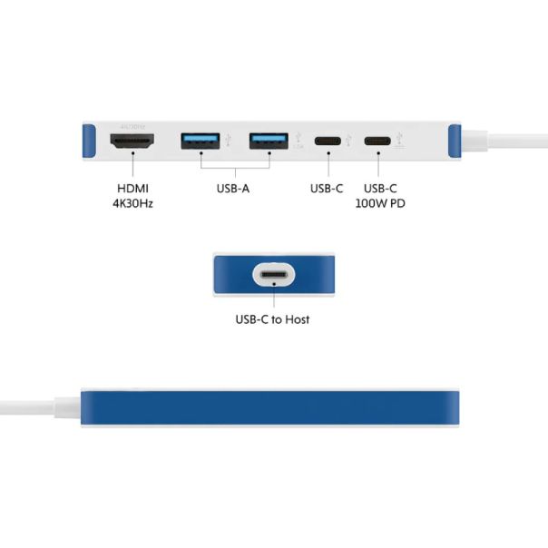 TARGUS HyperDrive Flex 5 Port USB-C Hub plavi (HD4101BUGL) - EP2858884