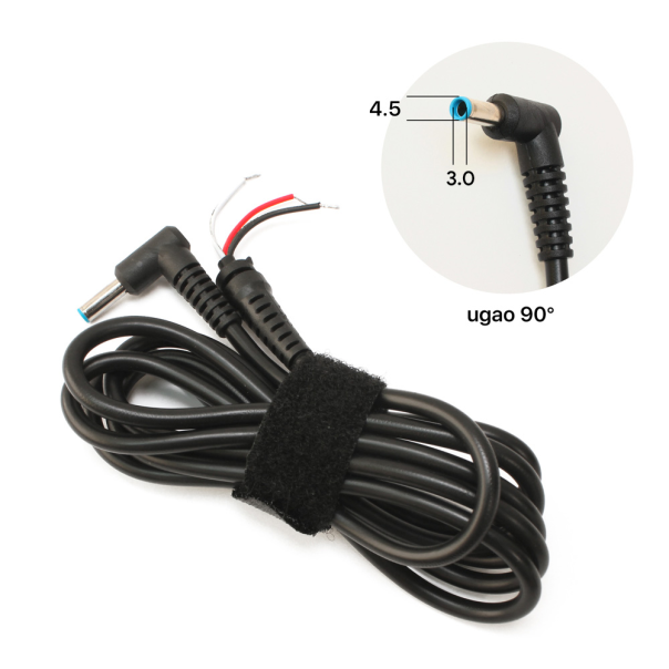 Konektor punjaca za laptop sa kablom (4.5*1.3) ugao 90 - 210001