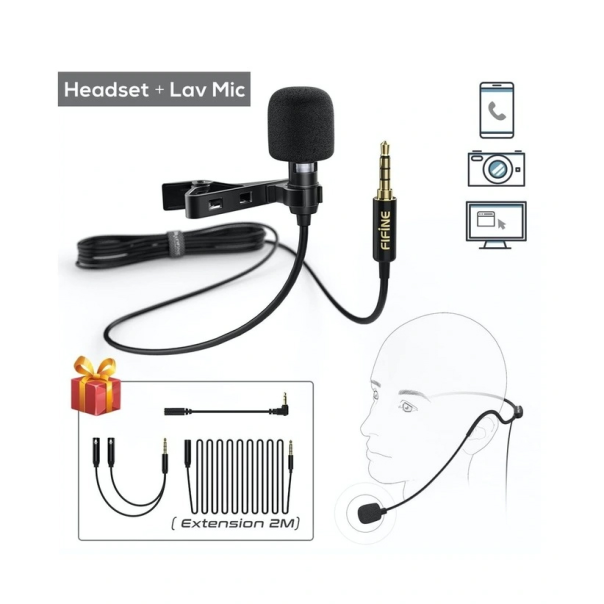 Konferencijski mikrofon Lavaliere Fifine C1 set za telefone i kamere - 205038