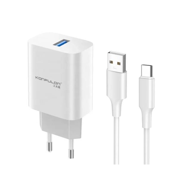 KONFULON Kućni punjač C87+USB Type C Px24, 5V/3A - 137041