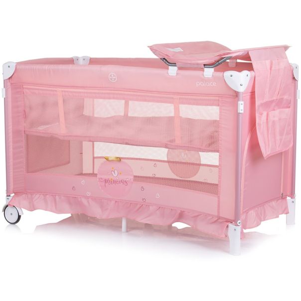 CHIPOLINO Prenosivi krevetić Palace princess 1 nivo pink - KOSIPA243PR
