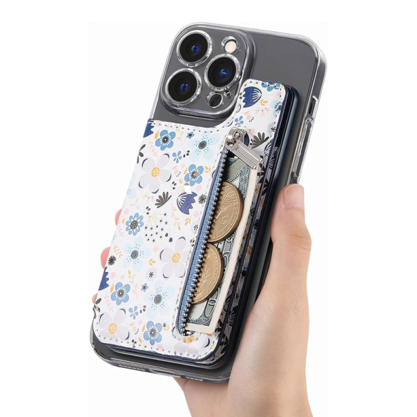 Kozni novcanik flower plavi - 614839