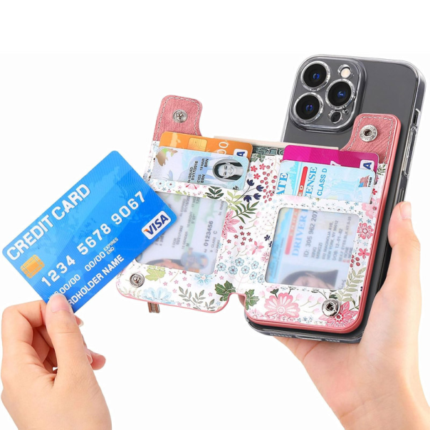 Kozni novcanik flower roze - 614840