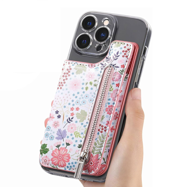 Kozni novcanik flower roze - 614840