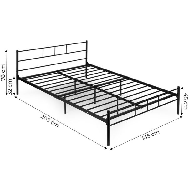 MODERNHOME Krevet sa metalnim ramom 140x200 cm sa podnicom black frame - EP2994487