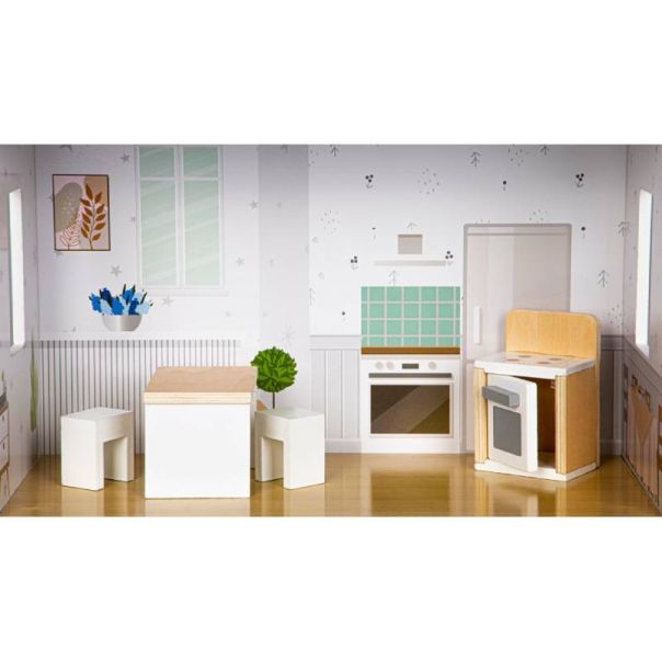 ECO TOYS Drvena kućica za lutke sa nameštajem Grace Residence - 8210-1-1-1