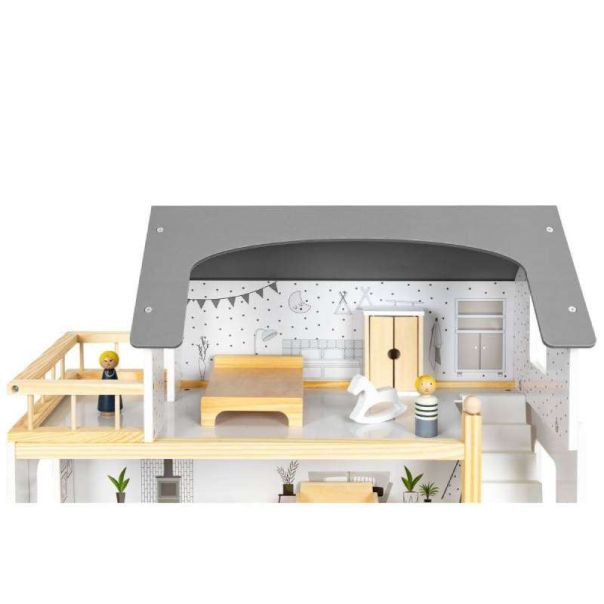 ECO TOYS Drvena kućica za lutke, 18 dodataka - W06A392
