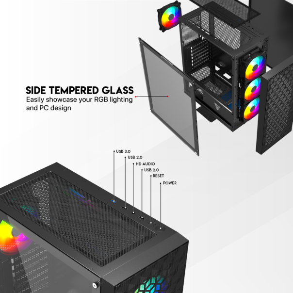 Kućište Gaming Fantech CG83 Aero 2 crno - 210373