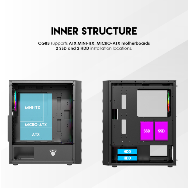 Kućište Gaming Fantech CG83 Aero 2 crno - 210373