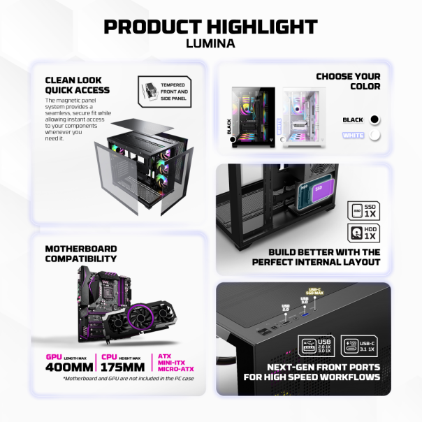 Kućište Gaming Fantech CG85 Lumina crno - 223251