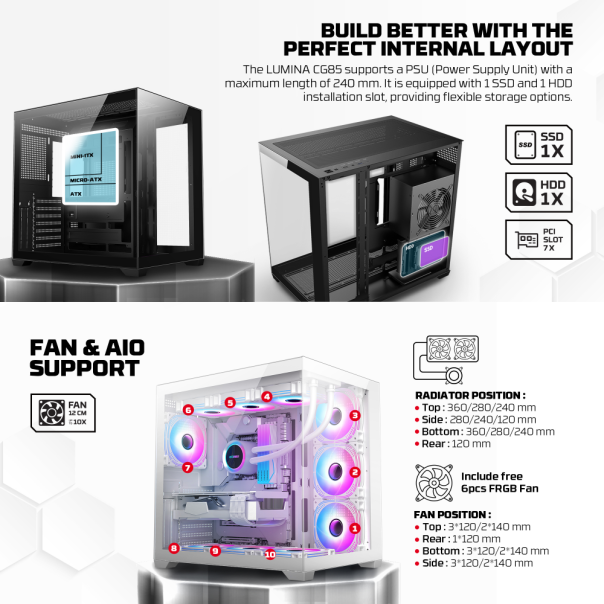 Kućište Gaming Fantech CG85 Lumina crno - 223251