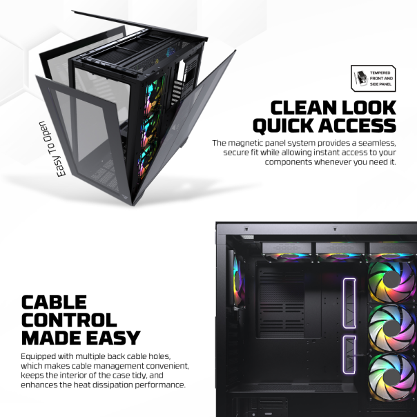 Kućište Gaming Fantech CG87 Lumina XL crno - 223255