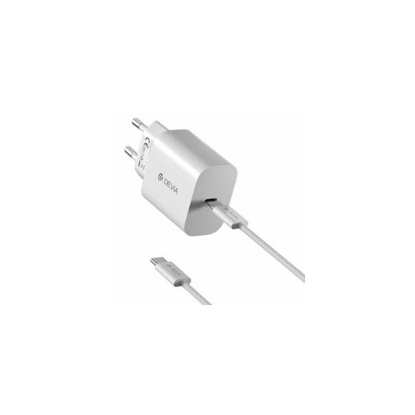 DEVIA Kućni punjač PD Set sa Type-c kablom 30w, bela - 24720-1-1