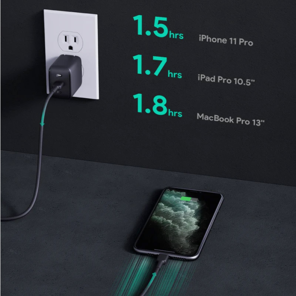 Kućni punjač Aukey PA-B2 PD 3.0 61W crni - 601973