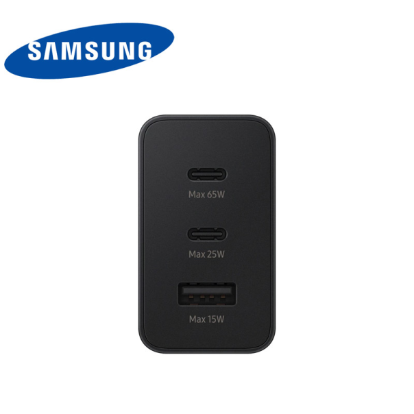 Kućni punjač brzi Samsung 65W 1 x USB A+ 2 x Type-C (T6530) crni - T75170