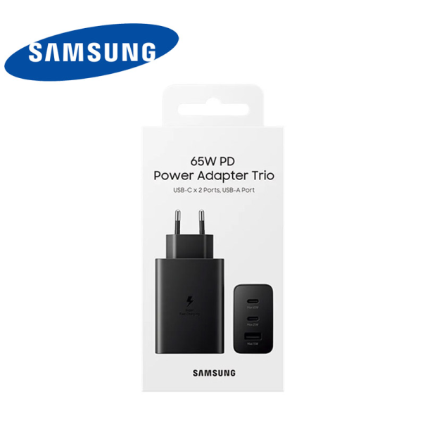 Kućni punjač brzi Samsung 65W 1 x USB A+ 2 x Type-C (T6530) crni - T75170