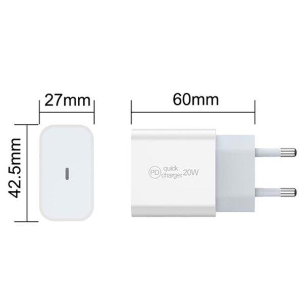 Kućni punjač IPD2 Fast charge USB-C za iPhone i iPad PD 20W. - 049294