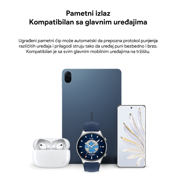 Kućni punjač Honor Super Charge 66W sa kablom beli - 210497