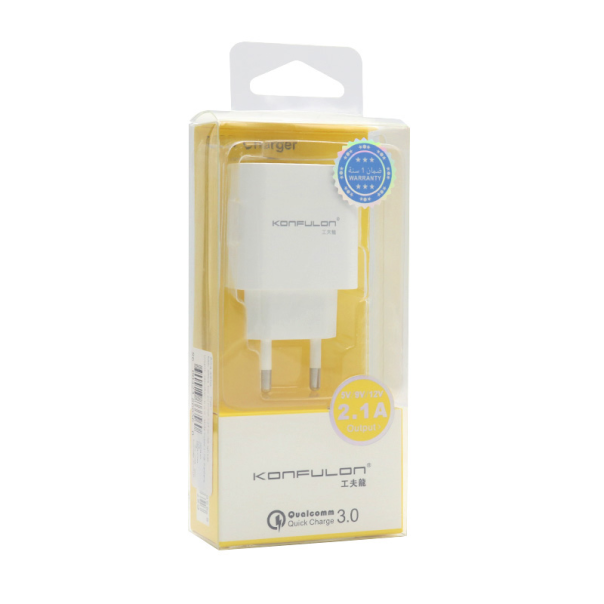 Kucni punjac KONFULON C27, QC 3.0, 2.1A, beli - 218211
