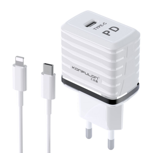 Kucni punjac KONFULON C32D+DC13 PD 20W sa iPhone lightning kablom - 92107