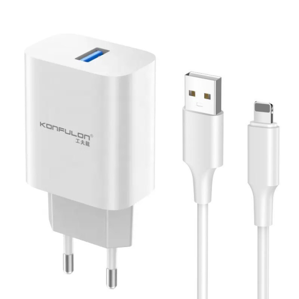 Kućni punjač KONFULON Joko C87 3A sa kablom USB na iPhone Lightning 1m - 611506