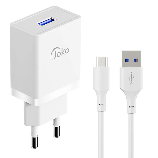 Kućni punjač KONFULON Joko JK77 2.4A sa kablom USB na Micro USB beli 1m - 610483