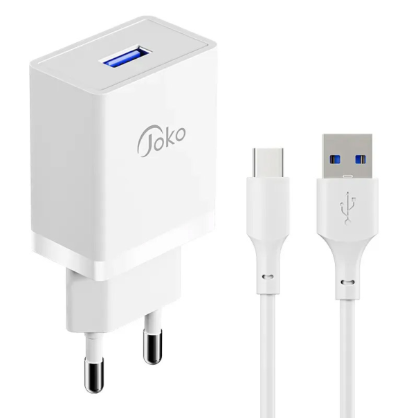 Kućni punjač KONFULON Joko JK77 2.4A sa kablom USB na Type-C beli 1m - 610484