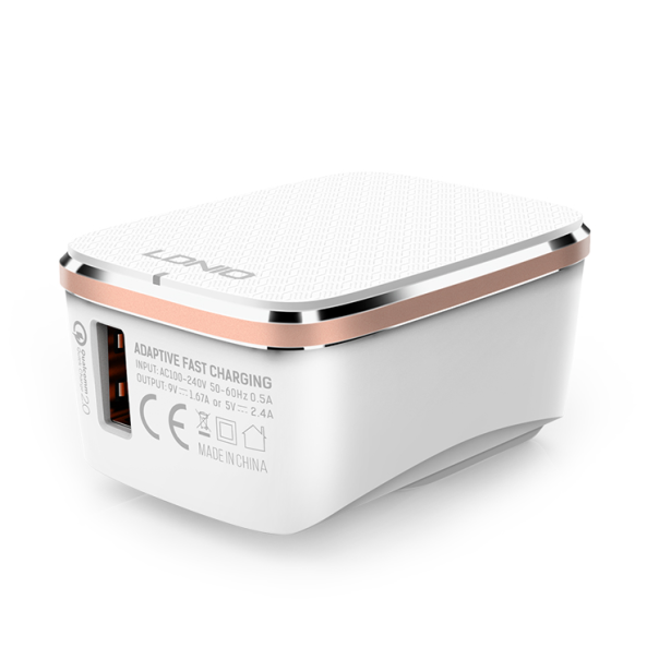 Kucni punjac LDNIO A1204Q Quick Charge 3.0 USB 5V 2.4A sa micro USB kablom beli - 78909